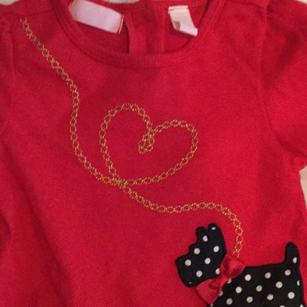 Red Girls' Matching Set with Black Leggings